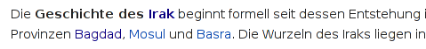 Wikipedia-Artikel zur Geschichte des Irak(s)